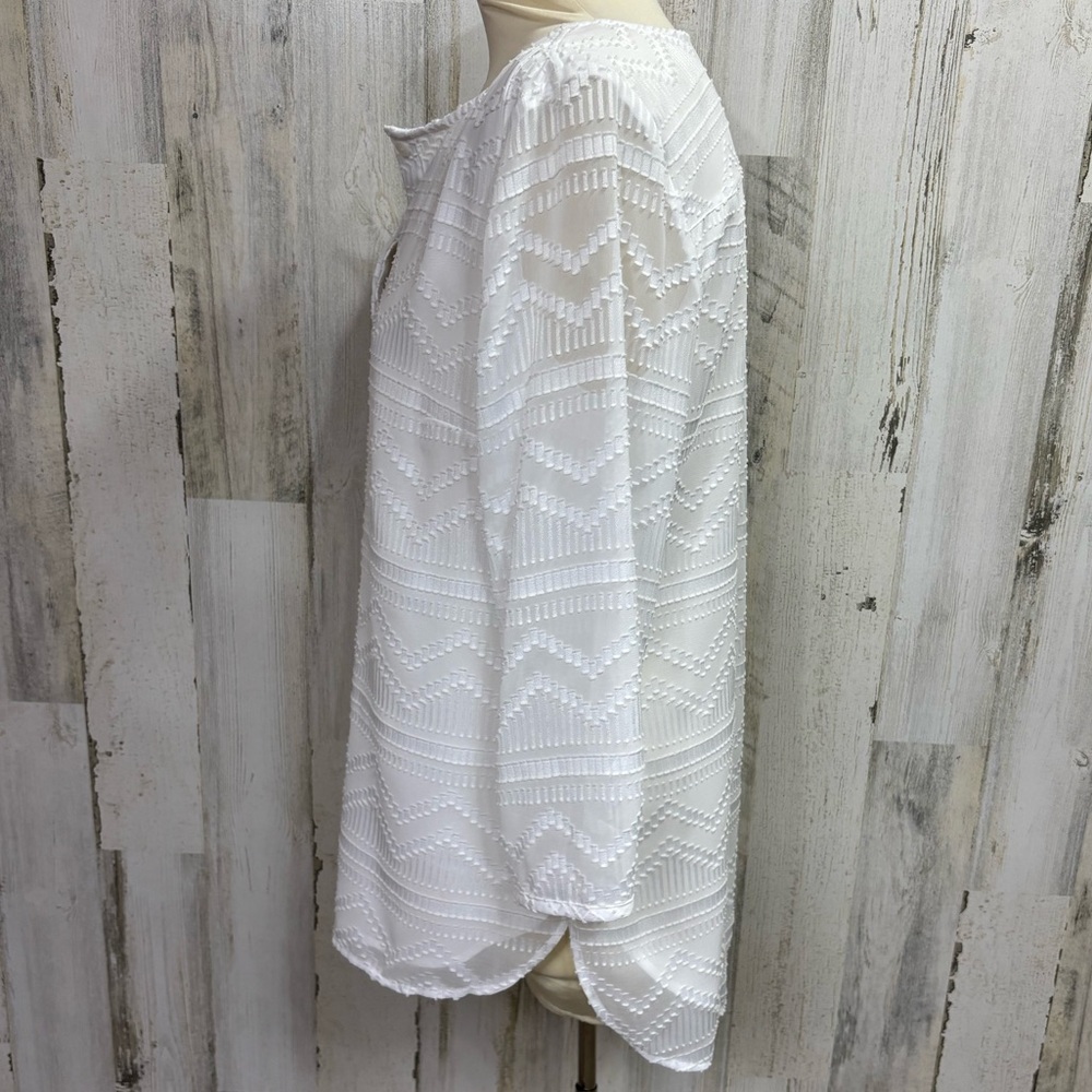 Talbots Textured Sheer Overlay Top - Picture 4 of 9